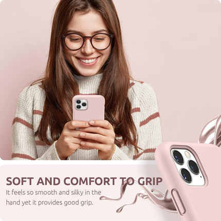 iPhone 11 Pro Silicone Case Liquid Silicone Rubber with Soft Microfiber Cloth Lining Full Body Shockproof Cover + FREE 6D Tempered Glass Screen Protector