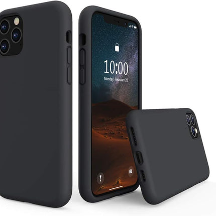 iPhone 11 Pro Silicone Case Liquid Silicone Rubber with Soft Microfiber Cloth Lining Full Body Shockproof Cover + FREE 6D Tempered Glass Screen Protector