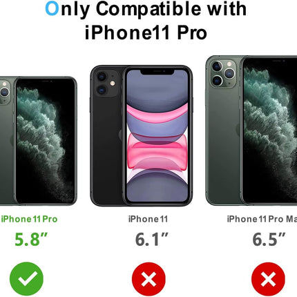 iPhone 11 Pro Crystal Clear Case Transparent Shockproof Bumper Cover with Air-Guard Drop Protection Corners Anti-Scratch Flexible TPU Hard PC Back + FREE 6D Tempered Glass Screen Protector