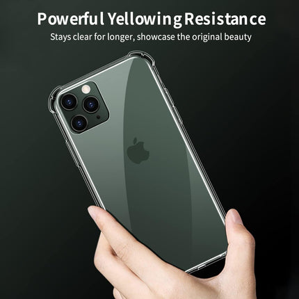 iPhone 11 Pro Crystal Clear Case Transparent Shockproof Bumper Cover with Air-Guard Drop Protection Corners Anti-Scratch Flexible TPU Hard PC Back + FREE 6D Tempered Glass Screen Protector
