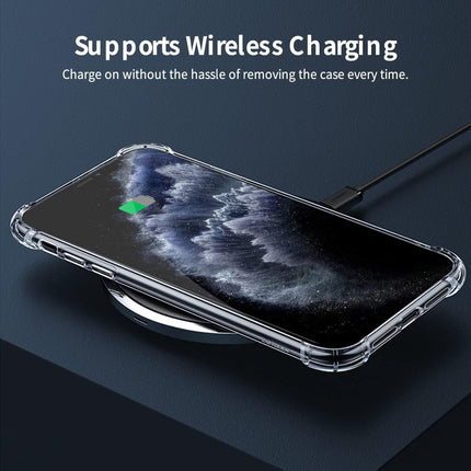 iPhone 11 Pro Crystal Clear Case Transparent Shockproof Bumper Cover with Air-Guard Drop Protection Corners Anti-Scratch Flexible TPU Hard PC Back + FREE 6D Tempered Glass Screen Protector
