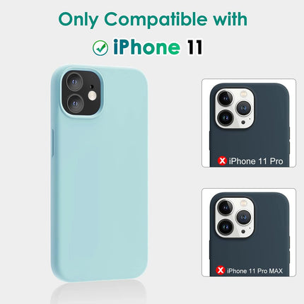 iPhone 11 Silicone Case (6.1”) Soft Liquid Silicone Cover, Shockproof Anti-Scratch Microfiber Lining + FREE 6D Tempered Glass Screen Protector