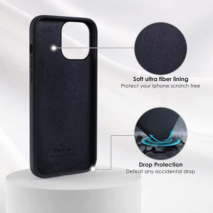 iPhone 11 Silicone Case (6.1”) Soft Liquid Silicone Cover, Shockproof Anti-Scratch Microfiber Lining + FREE 6D Tempered Glass Screen Protector