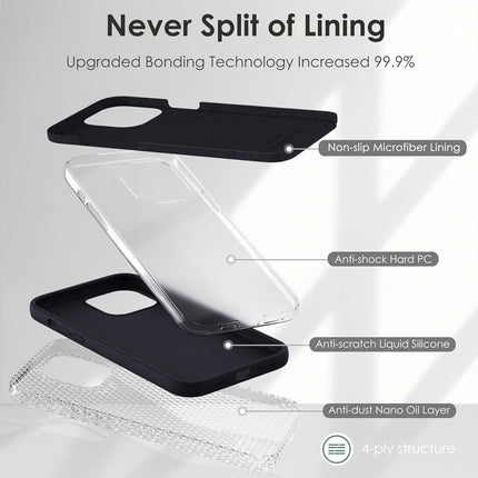 iPhone 11 Silicone Case (6.1”) Soft Liquid Silicone Cover, Shockproof Anti-Scratch Microfiber Lining + FREE 6D Tempered Glass Screen Protector