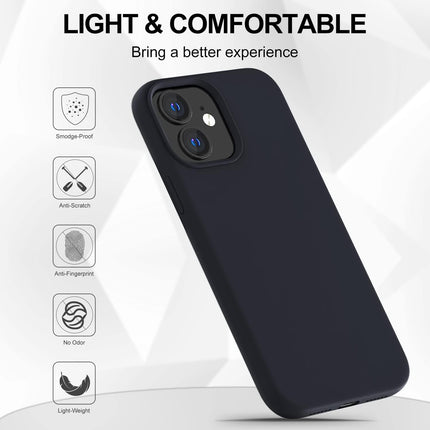 iPhone 11 Silicone Case (6.1”) Soft Liquid Silicone Cover, Shockproof Anti-Scratch Microfiber Lining + FREE 6D Tempered Glass Screen Protector