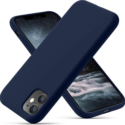 iPhone 11 Silicone Case (6.1”) Soft Liquid Silicone Cover, Shockproof Anti-Scratch Microfiber Lining + FREE 6D Tempered Glass Screen Protector