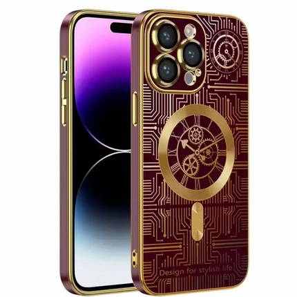 iPhone 13 Pro Max Mechanical Printed TPU Magsafe Case + FREE 6D Tempered Glass Screen Protector