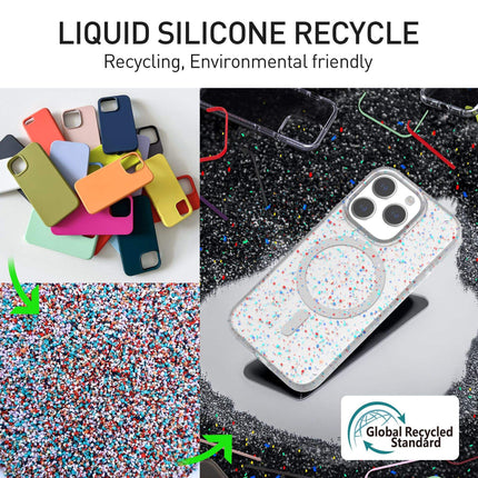 iPhone 13 Pro Max Glittery Silicone MagSafe Case + Free 6D Tempered Glass Screen Protector | Shockproof Sparkle Protective Cover