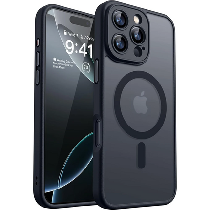 iPhone 16 Pro Qi-Compatible TPU Frame Case – Shockproof Wireless Charging Cover + FREE 6D Tempered Glass Screen Protector