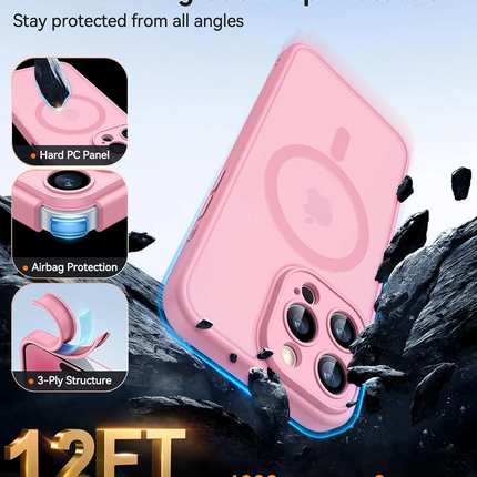 iPhone 16 Pro Qi-Compatible TPU Frame Case – Shockproof Wireless Charging Cover + FREE 6D Tempered Glass Screen Protector