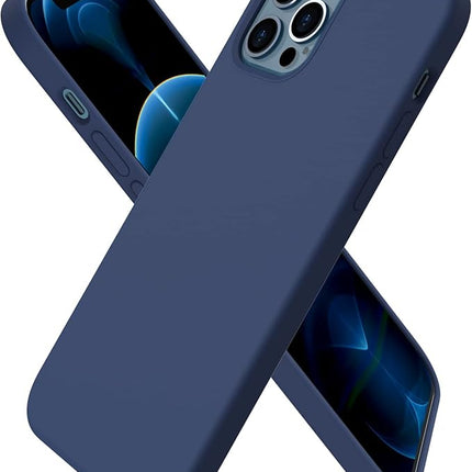 iPhone 12 / 12 Pro Liquid Silicone Case (Soft Touch, Anti-Fingerprint) + FREE 6D Tempered Glass Screen Protector | Slim Shockproof Cover