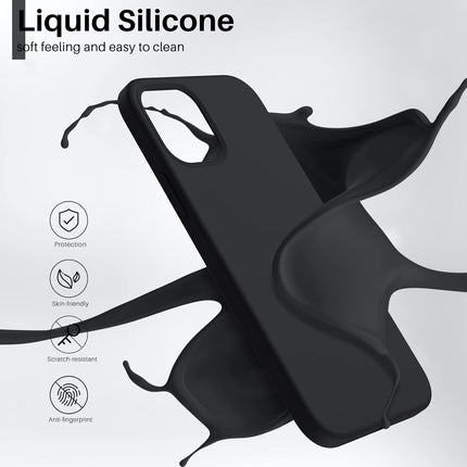 iPhone 12 / 12 Pro Liquid Silicone Case (Soft Touch, Anti-Fingerprint) + FREE 6D Tempered Glass Screen Protector | Slim Shockproof Cover