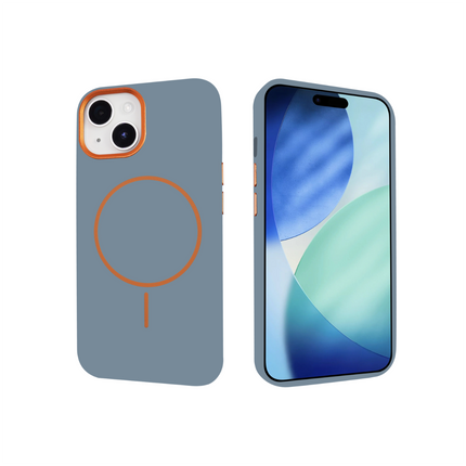 iPhone 15 MagRing SoftTouch Case – Magnetic Shockproof Silicone Cover + Free 6D Tempered Glass Screen Protector