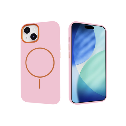 iPhone 15 MagRing SoftTouch Case – Magnetic Shockproof Silicone Cover + Free 6D Tempered Glass Screen Protector
