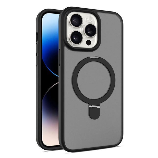 iPhone 14 Pro Max Case with MagSafe Compatible Magnetic Stand - Heavy Duty Shockproof Metal Kickstand Cover + Free Tempered Glass Screen Protector - 360° Protection Armor Case for iPhone 14 Pro Max 6.7 inch