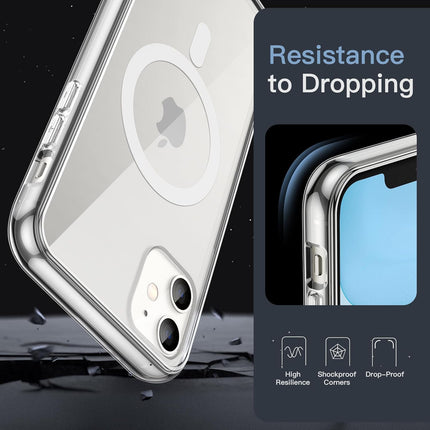 iPhone 11 MagSafe Compatible Clear Case (6.1") – Shockproof TPU Bumper, Anti-Scratch Transparent Cover + FREE 6D Tempered Glass Screen Protector