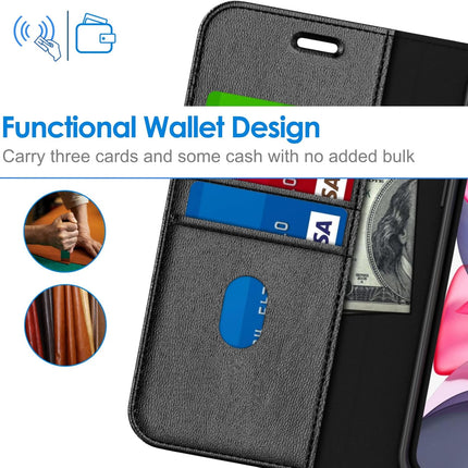 iPhone 11 Pocket Wallet Leather Case + FREE 6D Tempered Glass Screen Protector