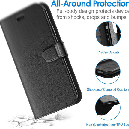 iPhone 11 Pocket Wallet Leather Case + FREE 6D Tempered Glass Screen Protector