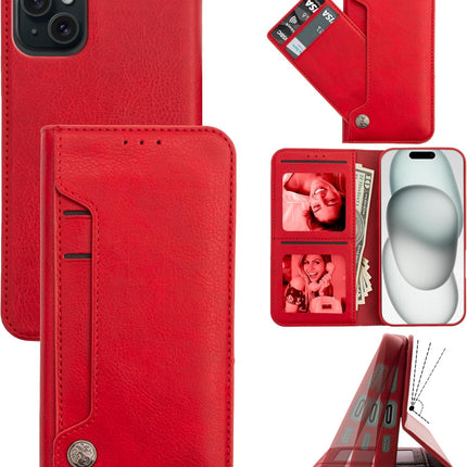 iPhone 11 Wallet Slide Pocket Case (6.1") – Card Holder Back Cover, Shockproof TPU Grip + FREE 6D Tempered Glass Screen Protector