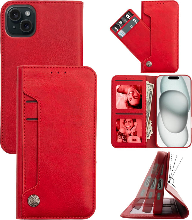 iPhone 11 Wallet Slide Pocket Case (6.1") – Card Holder Back Cover, Shockproof TPU Grip + FREE 6D Tempered Glass Screen Protector