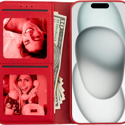 iPhone 11 Wallet Slide Pocket Case (6.1") – Card Holder Back Cover, Shockproof TPU Grip + FREE 6D Tempered Glass Screen Protector