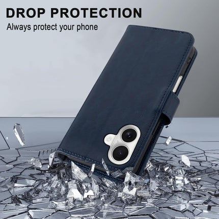 iPhone 16 PU Leather Wallet Case – Card Holder Flip Cover with Stand + FREE 6D Tempered Glass Screen Protector