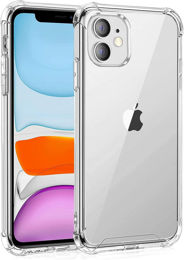 iPhone 11 Case Crystal Clear Transparent TPU Cover – Anti-Scratch Shockproof Bumper + FREE 6D Tempered Glass Screen Protector (6.1")