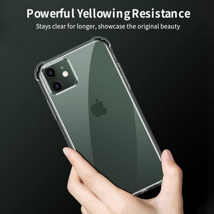 iPhone 11 Case Crystal Clear Transparent TPU Cover – Anti-Scratch Shockproof Bumper + FREE 6D Tempered Glass Screen Protector (6.1")