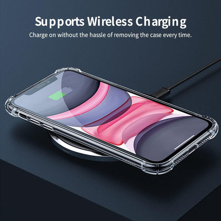 iPhone 11 Case Crystal Clear Transparent TPU Cover – Anti-Scratch Shockproof Bumper + FREE 6D Tempered Glass Screen Protector (6.1")