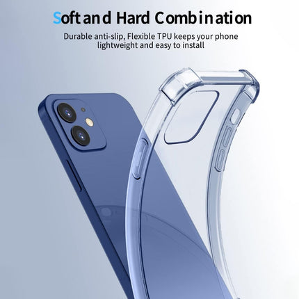 iPhone 11 Case Crystal Clear Transparent TPU Cover – Anti-Scratch Shockproof Bumper + FREE 6D Tempered Glass Screen Protector (6.1")