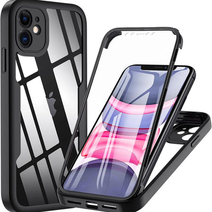 iPhone 12 Case Built-In 360° Screen Protector Full Body Shockproof + FREE 6D Tempered Glass Screen Protector