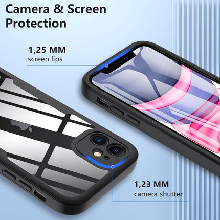 iPhone 12 Case Built-In 360° Screen Protector Full Body Shockproof + FREE 6D Tempered Glass Screen Protector