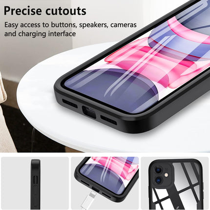 iPhone 12 Case Built-In 360° Screen Protector Full Body Shockproof + FREE 6D Tempered Glass Screen Protector