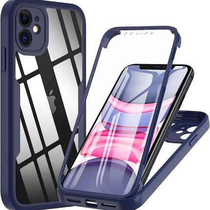 iPhone 12 Case Built-In 360° Screen Protector Full Body Shockproof + FREE 6D Tempered Glass Screen Protector