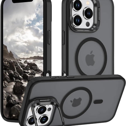 iPhone 16 Pro Max MagSafe Elite Finish Stand Case + Free 1 Pack 6D Tempered Glass Screen Protector