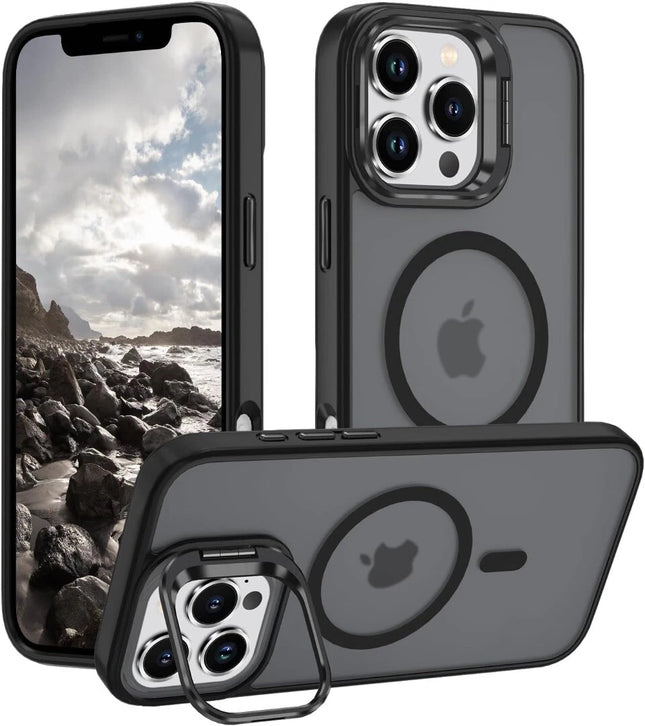 iPhone 16 Pro Max MagSafe Elite Finish Stand Case + Free 1 Pack 6D Tempered Glass Screen Protector