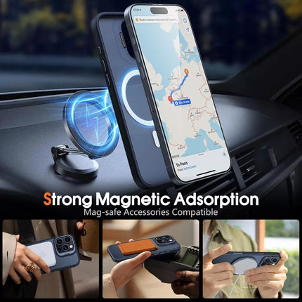 iPhone 16 Pro Max MagSafe Elite Finish Stand Case + Free 1 Pack 6D Tempered Glass Screen Protector