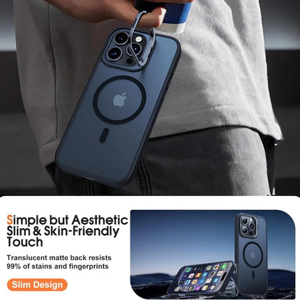 iPhone 16 Pro Max MagSafe Elite Finish Stand Case + Free 1 Pack 6D Tempered Glass Screen Protector