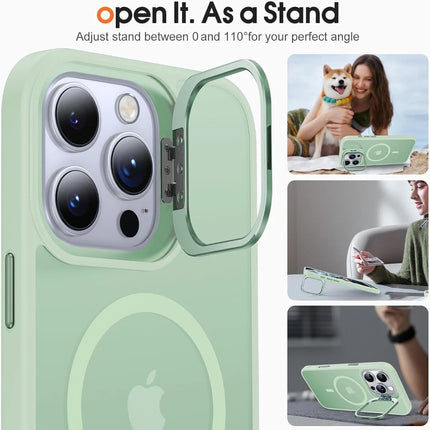 iPhone 16 Pro Max MagSafe Elite Finish Stand Case + Free 1 Pack 6D Tempered Glass Screen Protector