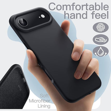 iPhone 17 Air Soft Matte Silicone Case + 1 Pack Tempered Glass Screen Protector – Slim, Shockproof, Comfortable Grip (KIT)