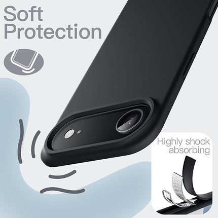 iPhone 17 Air Soft Matte Silicone Case + 1 Pack Tempered Glass Screen Protector – Slim, Shockproof, Comfortable Grip (KIT)