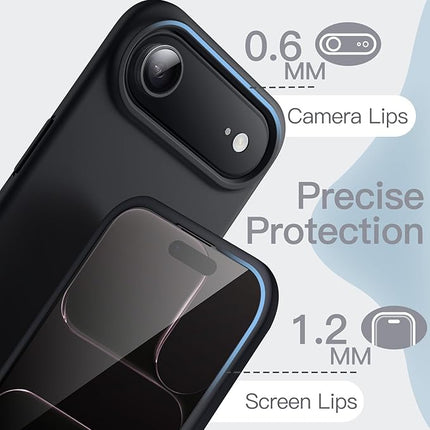 iPhone 17 Air Soft Matte Silicone Case + 1 Pack Tempered Glass Screen Protector – Slim, Shockproof, Comfortable Grip (KIT)