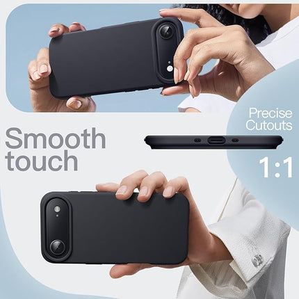iPhone 17 Air Soft Matte Silicone Case + 1 Pack Tempered Glass Screen Protector – Slim, Shockproof, Comfortable Grip (KIT)