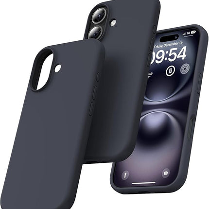iPhone 16 Soft Matte Silicone Case – Slim Shockproof Protective Cover + FREE 6D Tempered Glass Screen Protector