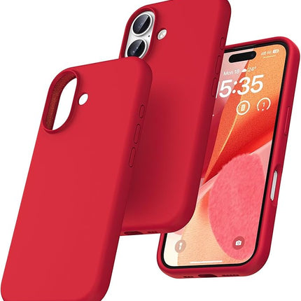iPhone 16 Soft Matte Silicone Case – Slim Shockproof Protective Cover + FREE 6D Tempered Glass Screen Protector