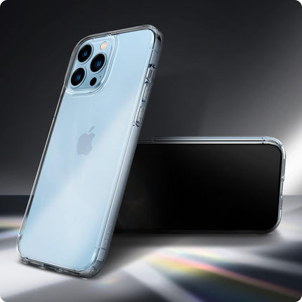 iPhone 13 Pro Spigen Ultra Hybrid Case Crystal Clear + Free 6D Tempered Glass Screen Protector | Shockproof Transparent Protective Cover