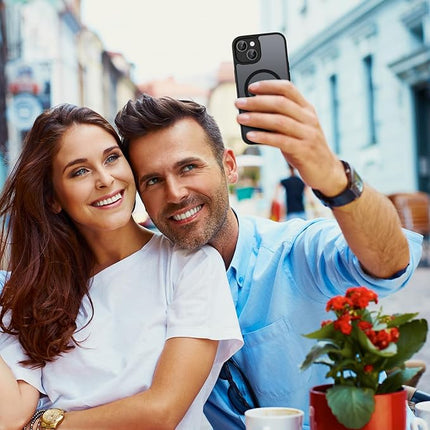 iPhone 15 Magnetic Case with TPU Frame – Shockproof Protective Cover + Free 6D Tempered Glass Screen Protector