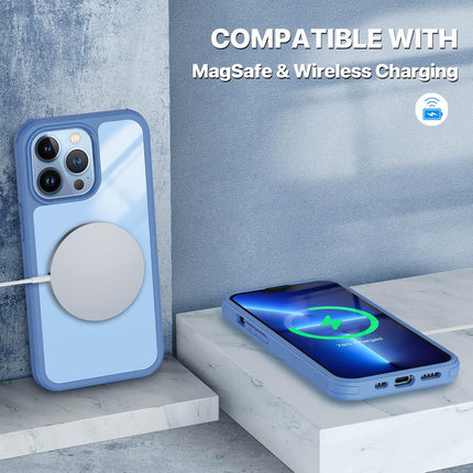 iPhone 13 Pro Max Built-In 360° Screen Protective Case + Free 6D Tempered Glass Screen Protector | Full Body Shockproof Cover