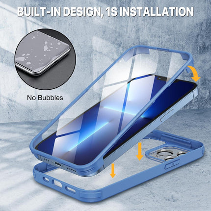 iPhone 13 Pro Max Built-In 360° Screen Protective Case + Free 6D Tempered Glass Screen Protector | Full Body Shockproof Cover