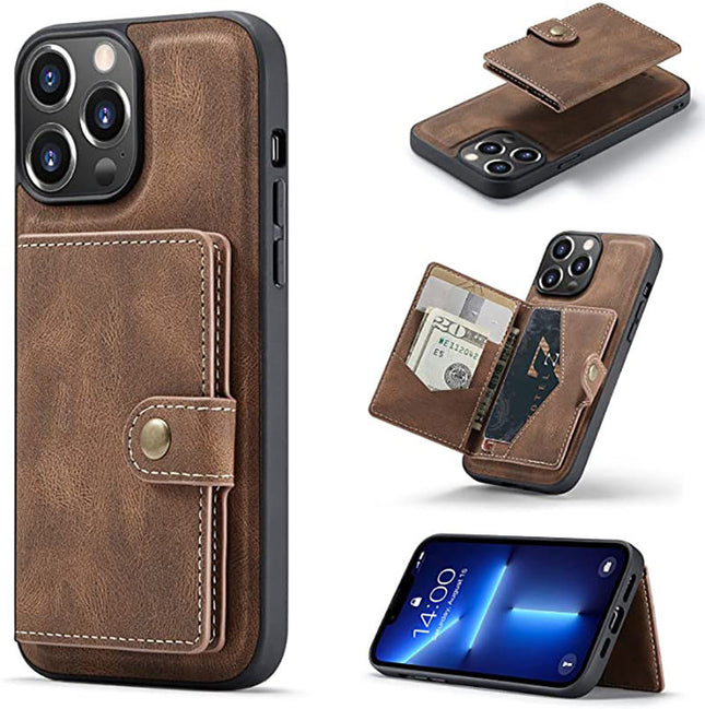 iPhone 13 Pro Back Case with Detachable Wallet – Slim Protective Phone Cover with Card Holder + FREE 6D Tempered Glass Screen Protector | Heavy Duty Shockproof iPhone 13 Pro Wallet Case